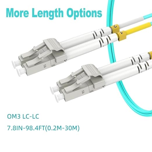 LC to LC Multimode Fiber Patch Cable, 16ft/5m-8PACK MM OM3 Fiber Optic Cable - Image 3