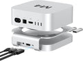 Akkyajaure 40Gbps USB4 Hub & Stand for Mac mini M4/M4 Pro, All-Aluminum Docking Station with 40Gbps M.2 SSD (NVMe PCle) Enclosure, 3*USB 2.0, 3.5mm Audio, USB4 Host | Mac mini M4 USB-4 Dock