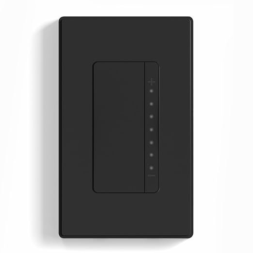 ELEGRP Dimmer Switch, Digital Dimmer Light Switch for LED Lights 150W, INC/HAL 450W, 3 Way LED Dimmer Switch, Needs Neutral Wire, Wall Plate Included, UL Listed, 1 Pack, Matte Black