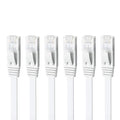 Yauhody CAT 6 Ethernet Cable 7ft 6-Pack White, High Speed Solid Flat CAT6 by Yauhody