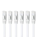 Yauhody CAT 6 Ethernet Cable 5ft 6-Pack White, High Speed Solid Flat CAT6 by Yauhody