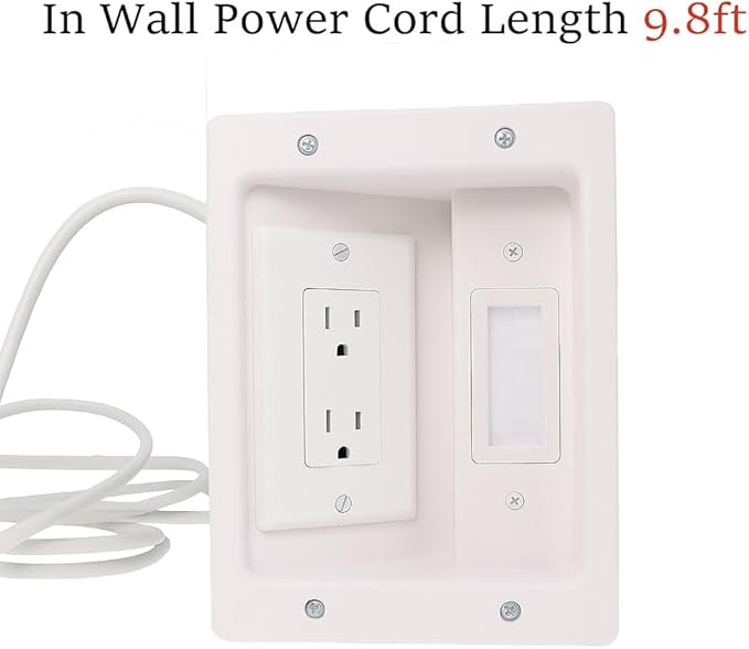 in Wall Cable Concealer Kit – Paintable Cord Management System for TV, Home Theater & Office, Easy DIY Wire Hider Raceway for Power & Low Voltage Cables