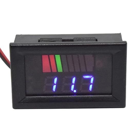 Battery Charge Level Indicator Universal Car Battery Capacity Meter Tester Checker 12V-60V Blue Car Tester Motorcycle Checker Capacity Meter