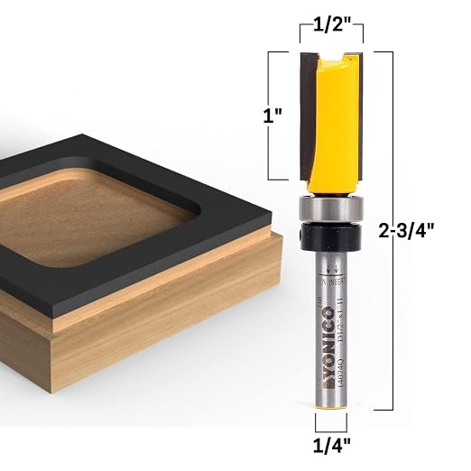 YONICO Router Bits Pattern Bit Flush Trim 1/2-Inch X 1-Inch Top Bearing - Image 2