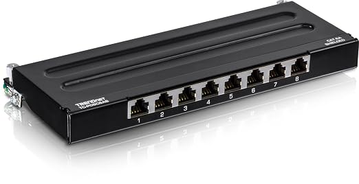 TRENDnet 8-Port Cat6A Shielded Patch Panel, Wall Mount Ready, 10G Ready by TRENDnet