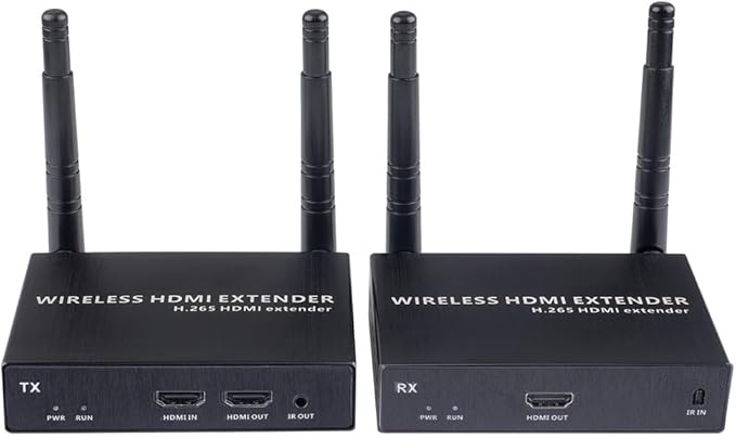 EXVIST 100M 1080P 60FPS Wireless HDMI Transmitter and Receiver Kits W/HDMI Loop-Out, Up to 328ft, IR Support, Suitable for Transmitting from Laptop, PC, YouTube, Xbox One, PS4 to HDTV or Projector