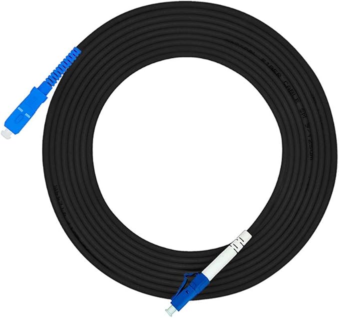 Jeirdus 300M LC to SC Outdoor Armored Simplex 9/125 SM Fiber Optic Cable Jumper Optical Patch Cord Singlemode 300Meters 985ft LC-SC