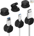 Magnetic Cord Organizer Holder, Upgrade Cord Holder for Nightstand, Adhesive Wire Cable Clips Management Kit for Phone Charger, Computer, Home, Office, Desk, Nightstand (Black, 3 Packs)