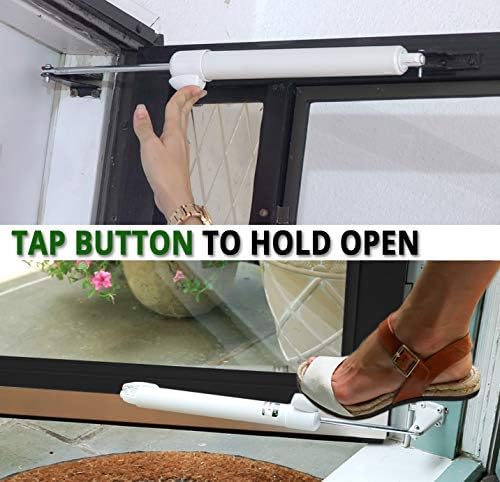 Touch 'n Hold Smooth Door Closer - Single Kit (Cranberry) - Standard-Duty Door Closer with Touch-Button Hold Open Feature & Smooth Closing Motion – for (Medium & Lightweight) Storm, Screen Doors.