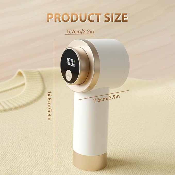 Rechargeable Fabric Shaver for Clothing with Smart LED Display, 2026 New 2 in 1 Suction and Shave Technology Clothes Shaver, Lint Shavers with 3 Speeds for Clothes, Couch, Furniture (B)