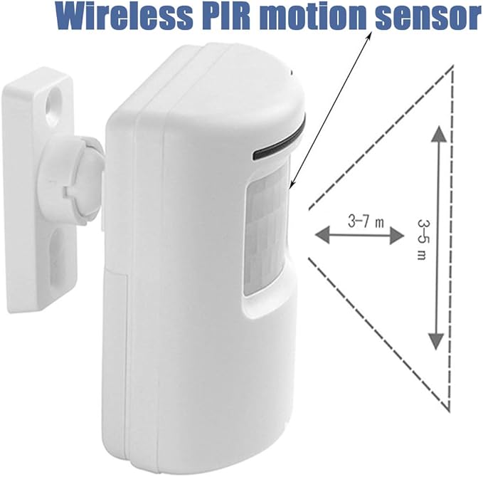 Wireless Driveway Alarm Door Chimes, Business Smart Infrared Visitor Doorbell Chime, Indoor Home Security System with 1 Plug-in Receiver and 2 PIR Motion Sensor Detectors Weatherproof(White)