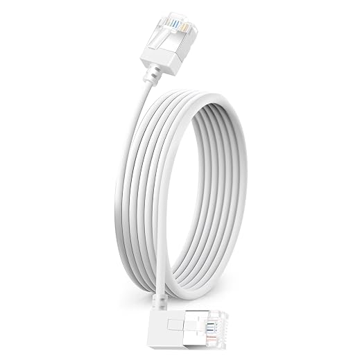 Flexible Cat 6 Ethernet Cable 90° Right Angled 25 Feet, Ultra Thin & Slim Rj45 by DUTEVOLNS