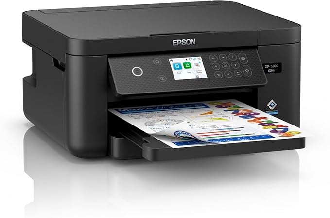 Epson Expression Home XP-5200 Wireless Color All-in-One Printer with Scan Copy, Automatic 2-Sided Printing, Borderless Photos, 150-Sheet Paper Tray and 2.4' Colorfull Display - Black