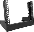 QiaoYoubang 10 inch Small Desktop Network Rack, 4U Mini Open Frame Desktop Cabinet for 10" Network, Servers, Audio, and Video Equipment (4U)