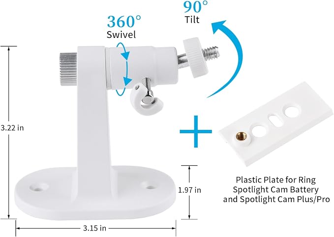 2Pack Security Wall Mount for Ring Spotlight Cam Battery and Ring Spotlight Cam - Image 3