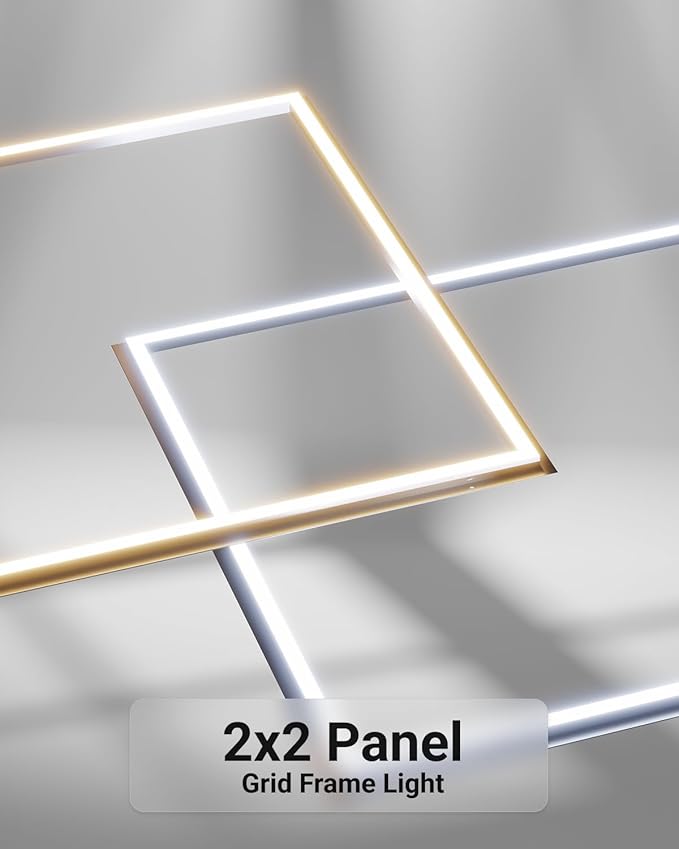 Sunco 20 Pack 2x2 Edge-Lit Frame LED Panel Lights, Drop Ceiling Flat Light Fixture, 5500 LM, Selectable Features, 30W/40W/50W, 4000K/5000K/6000K, Dimmable (0-10V) ETL