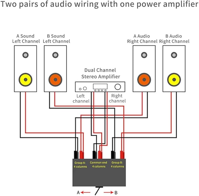 TKOWTB HiFi Lossless 4 in 1 Out 2 in 1 Out HiFi Stereo Audio Source Input Signal Switcher Switch Splitter Box(A) Easy Install