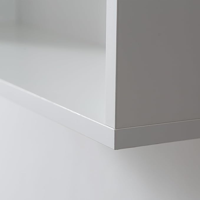 Modern Fluted Bathroom Wall Cabinet with Motion Sensor LED Light, White Over The Toilet Storage with Tissue Dispenser, Soft-Close Hanging Medicine Cabinet with Adjustable Shelves & Open Rack