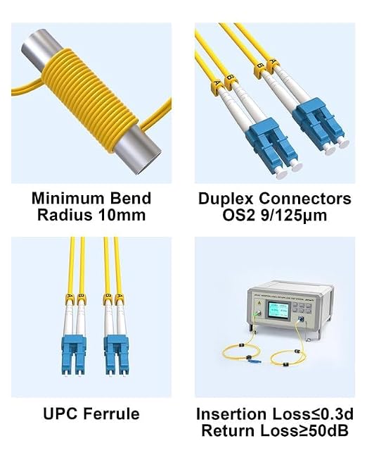 1M LC to LC Single Mode Fiber Patch Cable, 10 Pack OS2 LC to LC Fiber Patch - Image 7