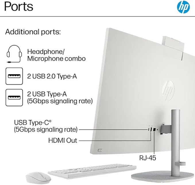 HP 27" All-in-One Touchscreen Desktop PC 2025 New, Intel Ultra 7 255U (Up to 5.2GHz), Intel AI Boost, 27 inch FHD Touchscreen Anti-Glare Display, 32 GB DDR5 5600MT/s, 2 TB Gen4 SSD, Windows 11 Pro