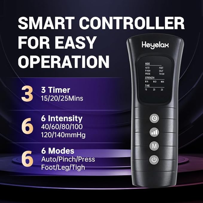 Heyelax Leg Compression Massager for Circulation and Pain Relief FSA, Recovery Boots Sleeve for Fast Therapy, Full Leg Massager as Ideal Gifts for Women Men (Medium)