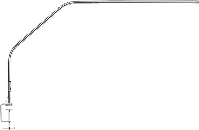 Daylight Slimline 4™ LED Table Lamp in Brushed Steel - 6,000K, 3,200 Lux, 4 Brightness Levels, USB-C Charging Port, Anti-Glare Diffuser, Flexible Design, Art & Craft, Sewing, Nail Salon