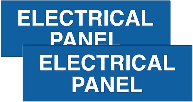 All Quality Basic Electrical Panel Sign - Fire Regulation Safety Compliance Sign - Blue - Large (2 Pack)