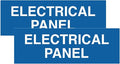 All Quality Basic Electrical Panel Sign - Fire Regulation Safety Compliance Sign - Blue - Large (2 Pack)