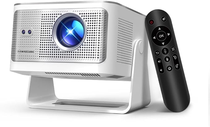 Android 14 Smart Projector with 4K 8K Support, Mini Projector with Wifi6 and Bluetooth5.4, 600 ANSI, Auto Focus & Obstacle Avoidance 1080P Portable Movie Proyector for Home Outdoor, Magcubic HY350Max