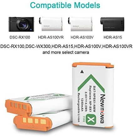 NP-BX1 Newmowa Replacement Battery and 3-Channel USB Charger Set - Image 2