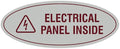 Signs ByLITA Oval Electrical Panel Inside Sign (Light Grey/Burgundy) - Small 2 Pack