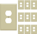 ENERLITES Duplex Receptacle Outlet Wall Plate, Jumbo Electrical Outlet Covers, Gloss Finish, Oversized 1-Gang 5.51" x 3.50", Polycarbonate Thermoplastic, 8821O-I-10PCS, Ivory, 10 Pack