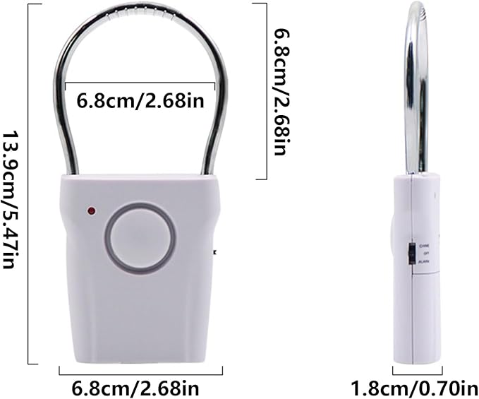 Door Alarm – ABS 120dB Battery Powered Vibration Sensor | Handle Entry Security Alert Device | Portable Indoor Anti Theft Protection for Travel Hotel Rooms Homes Apartments Glass Safety Use