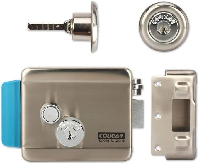 [Upgrade Version] AMOCAM Electric Electronic Door Lock 6pcs Computerized Doted Keys DC 12V Stainless Steel E-lock Support Wooden Glass Metal Door for Video Door Phone Doorbell Intercom Access Control