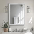 White Wood Effect Framed Wall Mirror, 20x30 Rectangle Mirror, 1/8" Anti-desilvering Tempered Glass, Sustainable& Sturdy Frame, Anti-Rust, HD Reflection &3min Fast Setup for Bathroom Living Room