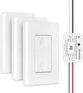 DEWENWILS Wireless Wall Light Switch Kit, No WiFi Needed Remote Control Switch for Small Appliance, Lamps, Lighting Fixture, No in-Wall Wiring, Long RF Range, 3 Pack Switches+1 Receiver