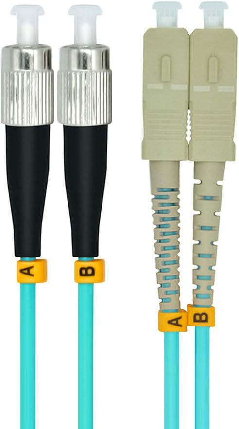 Jeirdus 5Meters 16ft SC to FC Duplex 50/125 10G OM3 Multi-Mode Fiber Optic Cable Jumper Optical Patch Cord SC-FC