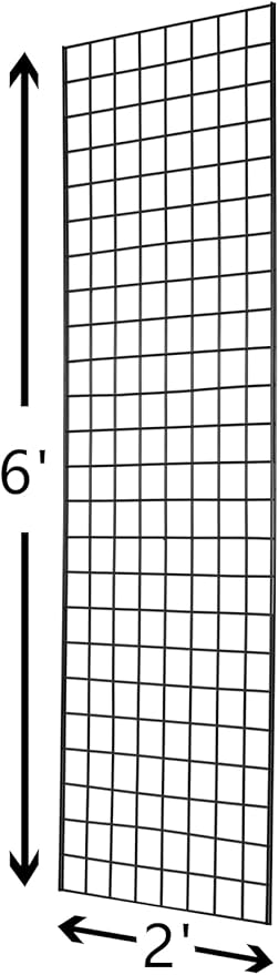 NEESEEYEE Commercial Grade Gridwall Panels – Heavy Duty Grid Panel for Any Retail Display, 2’ Width x 6’ Height, 3 Gridwall Panels Per Carton (Black Finish)
