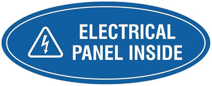 Signs ByLITA Oval Electrical Panel Inside Sign (Blue) - Large 2 Pack