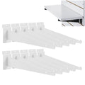AYAYGD 10 Pack Slatwall Knife Shelf Bracket, 8 inch Slatwall Bracket for Shelves, Heavy Duty Metal Slatwall Accessories with Lip for Slat Wall Panels Shelving Display Home Commercial, White