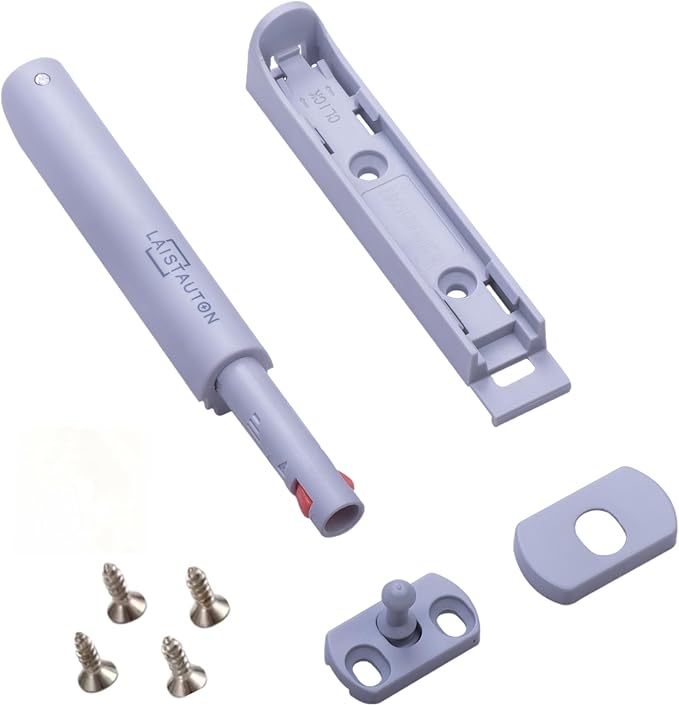 4 Sets Push Open Door Latch Touch Latches Push Latch Damping rebounder for Cabinet Hardware Release Latch Kitchen Drawer Push Catch Press Out Latch