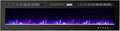 CharaVector 70 inch 750W/1500W Electric Fireplace Inserts with Remote Control in Wall Mounted, Energy Saving LED Insert Fireplace Heater Indoor Glass View with Remote Control & Touch Screen, Black