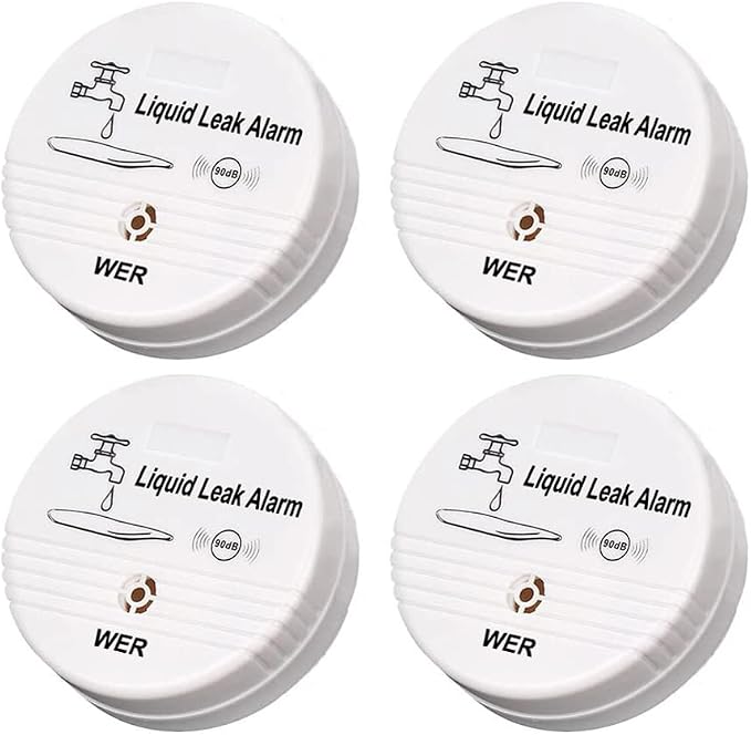 WER Water Leak Alarm Sensor, Battery Operated Leak Alert, 90dB Water Detector - Image 9