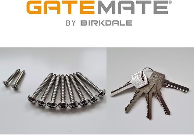 Gatemate 1490116 Euro Single Long Throw Lock with Thumb Turn P11, Black/Stainless Steel, 70mm