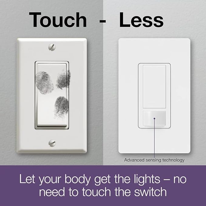 Lutron Maestro Motion Sensor Light Switch Indoor for Bathroom, Garage, Laundry Room, Closet, Occupancy Sensor Light Switch, Single-Pole, No Neutral, MS-OPS5M-BR