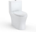 One Piece Toilet with ADA Height - Elongated Ceramic Design, Soft Closing PP Toilet Cover, Easy Clean Surface, Water Efficient Flush, Compact Durable Build
