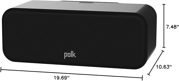 Polk Signature Elite ES30 Center Channel Speaker, Home Theater Speakers, Hi-Res Audio Certified, Dolby Atmos & DTS:X Compatible, 1" Tweeter & Two 5.25" Woofers, Dual Power Port Bass, Stunning Black