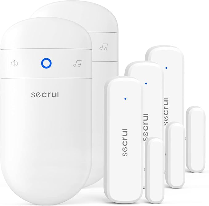 SECRUI Door Chime with Adjustable Volume –Wireless Entry Alert with 52 Chimes – 500ft Rage Door Open Sensor Alarm for Home/Business/Office/Store – Easy Installation – LED Indicators