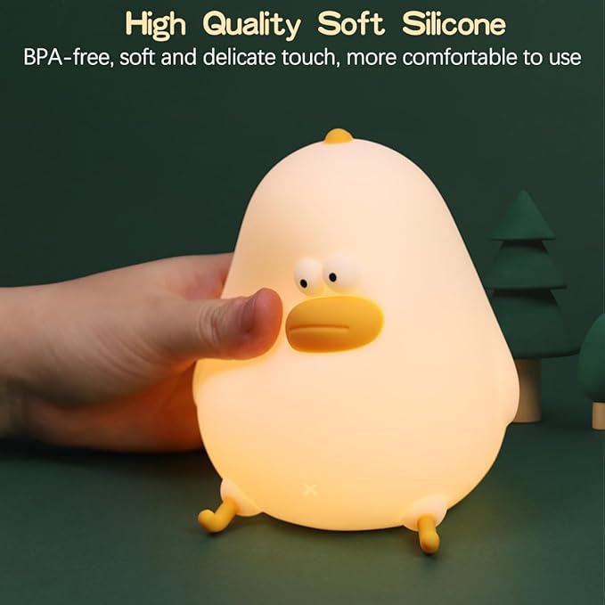 LEDHOLYT Night Light for Kids, Cute Silicone Nursery Chick Lamp for Baby and Toddler, Animal Night Light for Boys and Girls, Squishy Bedside Lamp for Kids Room