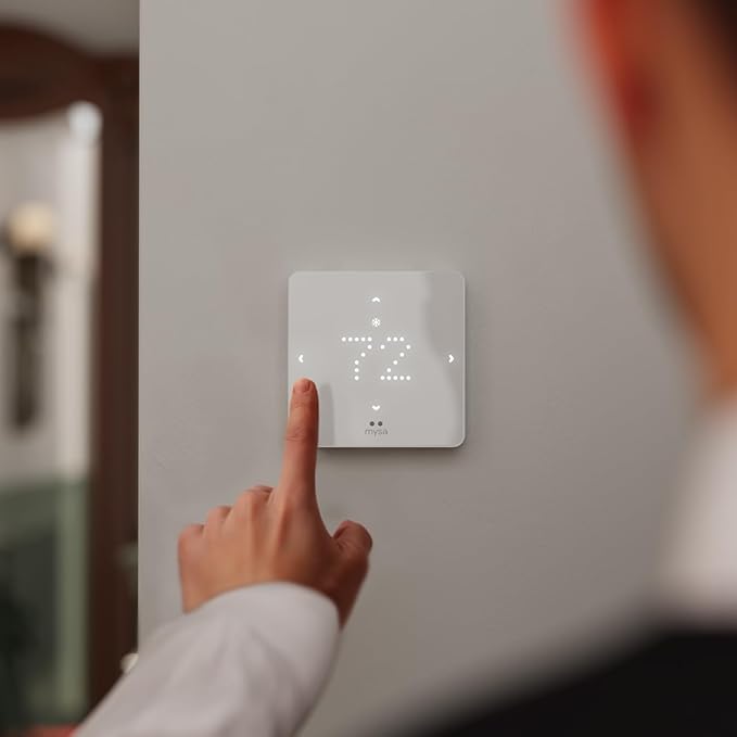 New Mysa Smart Thermostat for Heating & Cooling | Programmable WiFi Thermostat | Energy Star Certified | 7-Day Scheduling | Geofencing | Vacation Mode